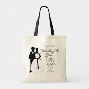 Bolso De Tela Madrina personalizada del favor del boda del novio