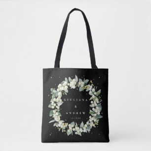 Bolso De Tela Madroño negro + Eucalipto Boda de invierno