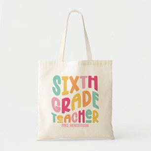 Bolso De Tela Maestra Colorida de Sexto Grado