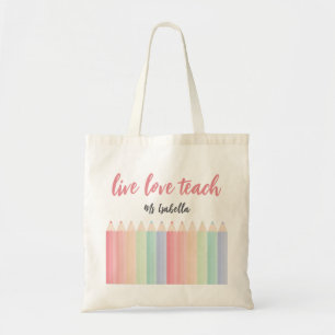 Bolso De Tela Maestra Colorida Enseña Amor Personalizado