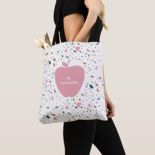 Bolso De Tela Maestra de Apple Rosada Terrazzo