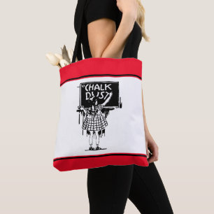 Bolso De Tela Maestra de Chalkboard Escolar, estudiante de Tote