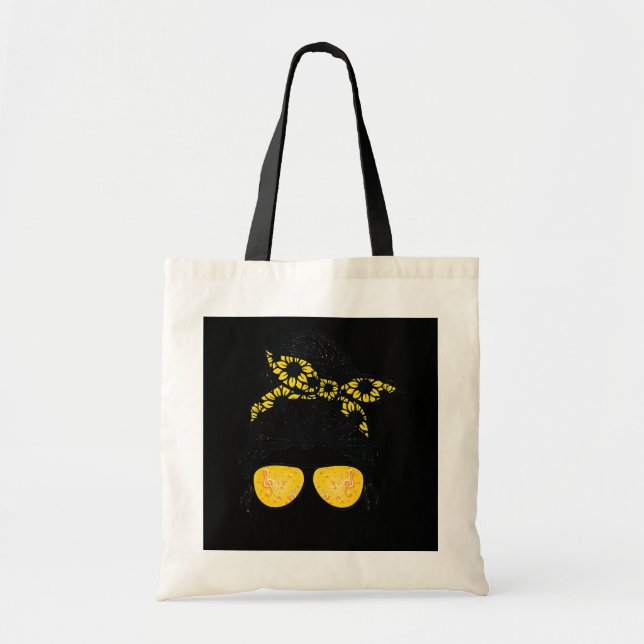 Bolso De Tela Maestra De Música Messy Bun Life Glasses Y Hair (Frente)