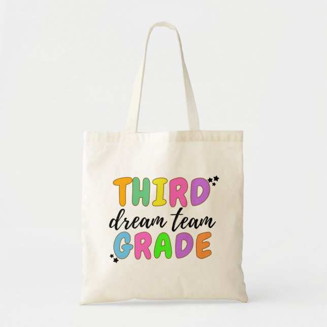 Bolso De Tela Maestra De Tercer Grado, De Vuelta A La Escuela, E (Frente)