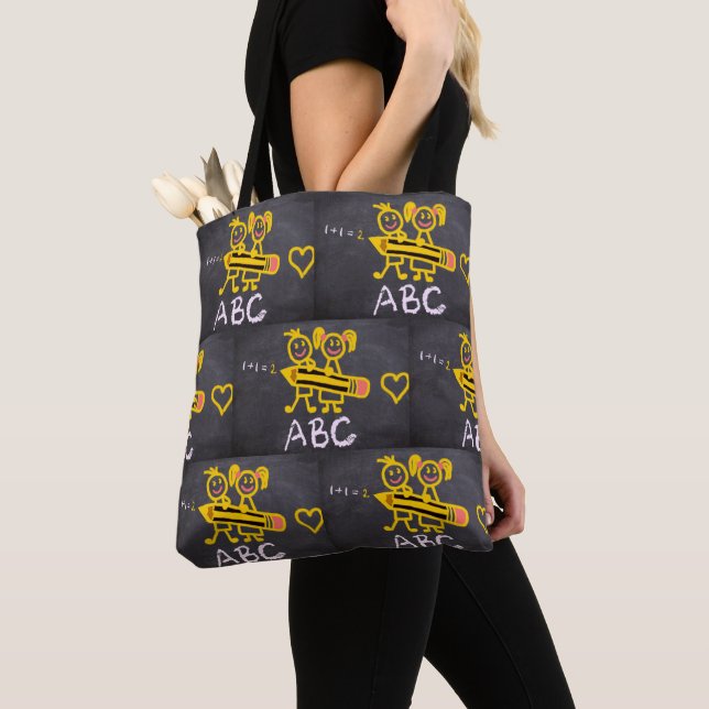 Bolso De Tela Maestra escolar educadora burla ABC Tote Bag (Detalle)