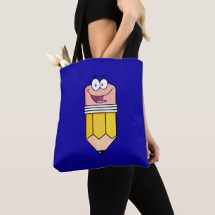 Bolso De Tela Maestra Escolar Estudiante Lápiz divertido Tote Ba