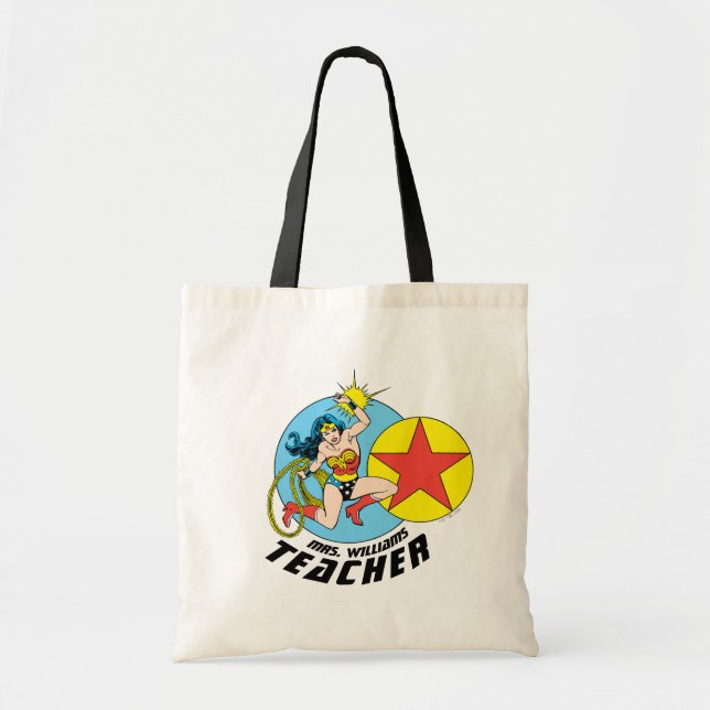 Bolso De Tela Maestra Estrella Roja Mujer Maravilla (Frente)