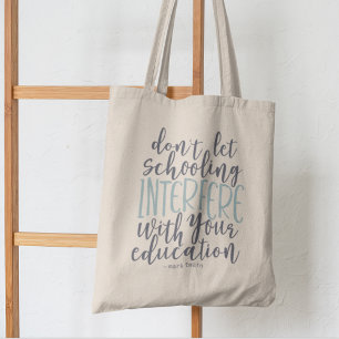 Bolso De Tela Maestra, Homeschool, citación sobre tipografía edu
