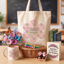 Maestra Letras Rosadas Patrón Escolar