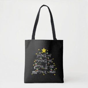 Bolso De Tela Maestra navidad - Árbol de maestros de matemáticas
