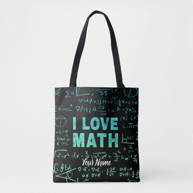 Bolso De Tela Maestra O Profesora De Matemáticas Y Estudiante (Anverso)