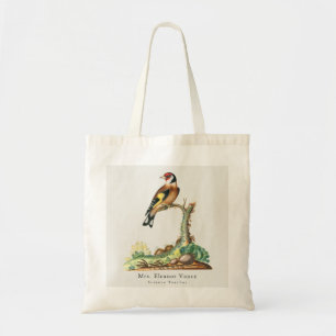 Bolso De Tela Maestra Personalizada de Aves Botánicas Vintage