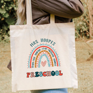Bolso De Tela Maestra personalizada del corazón arcoiris del Boh