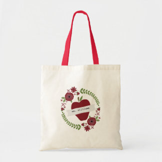 Bolso De Tela Maestra personalizada Floral Wreath Red Apple