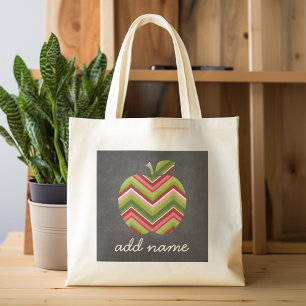 Bolso De Tela Maestra personalizado Apple - Patrón de cheurón ve