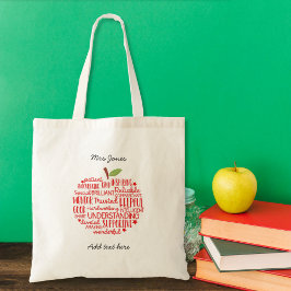 Bolso De Tela Maestra Red Apple Word Cloud gracias a la moda