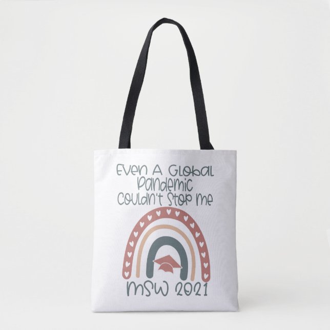 Bolso De Tela Maestría en Trabajo Social 2021 de MSW Graduación  (Anverso)