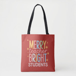 Bolso De Tela Maestro Alegre Estudiantes Brillantes Navidad Dive