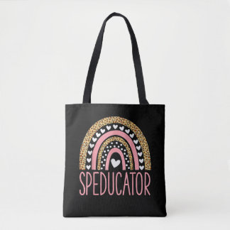 Bolso De Tela Maestro de Educación Especial Corazón Arcoíris