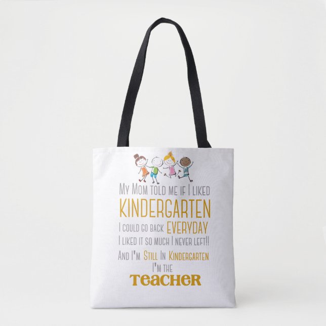 Bolso De Tela Maestro de jardín de infancia personalizado (Anverso)