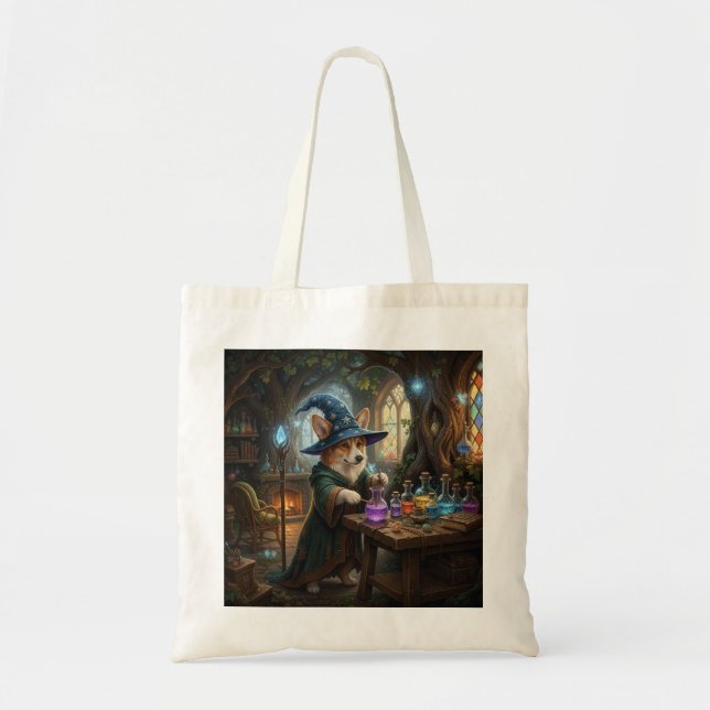 Bolso De Tela Maestro de Pociones Corgi (Frente)