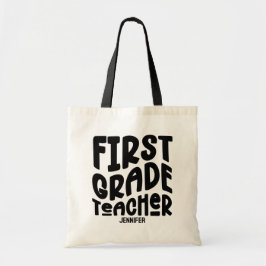 Bolso De Tela Maestro de Primer Grado Diseño de Tipografía Negra