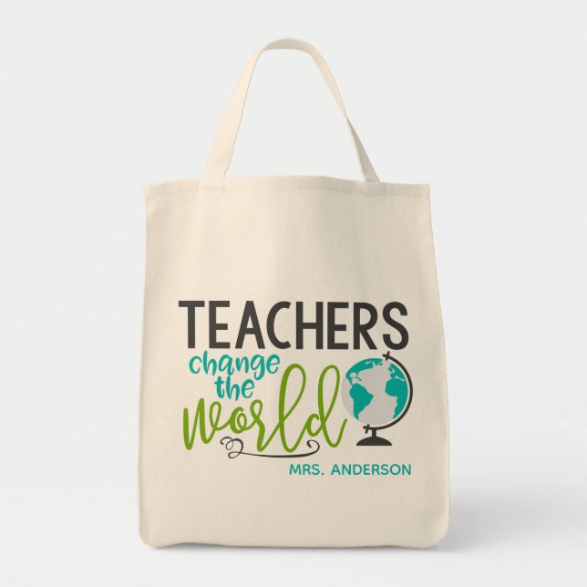 Bolso De Tela Maestros cambian el nombre personalizado de la esc (Frente)