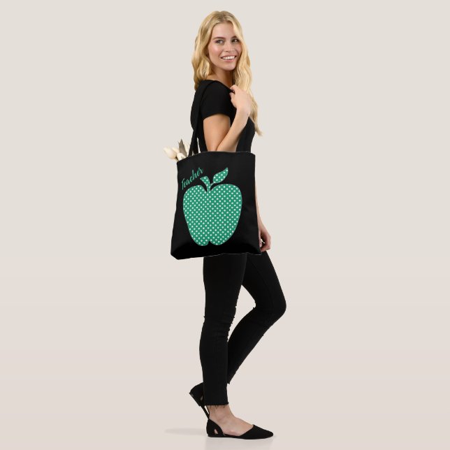 Bolso De Tela Maestros de Apple Black Dot de Polka Cute (Puesto)