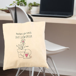 Bolso De Tela Maestros plantan semillas de educador personalizad