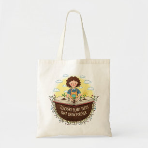 Bolso De Tela Maestros plantan semillas que crecen para siempre
