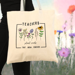 Bolso De Tela Maestros plantan semillas que crecen para siempre 