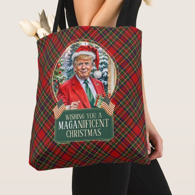 Bolso De Tela MAGA Navidades significativos Trump Tartan Shoppin (Subido por el creador)