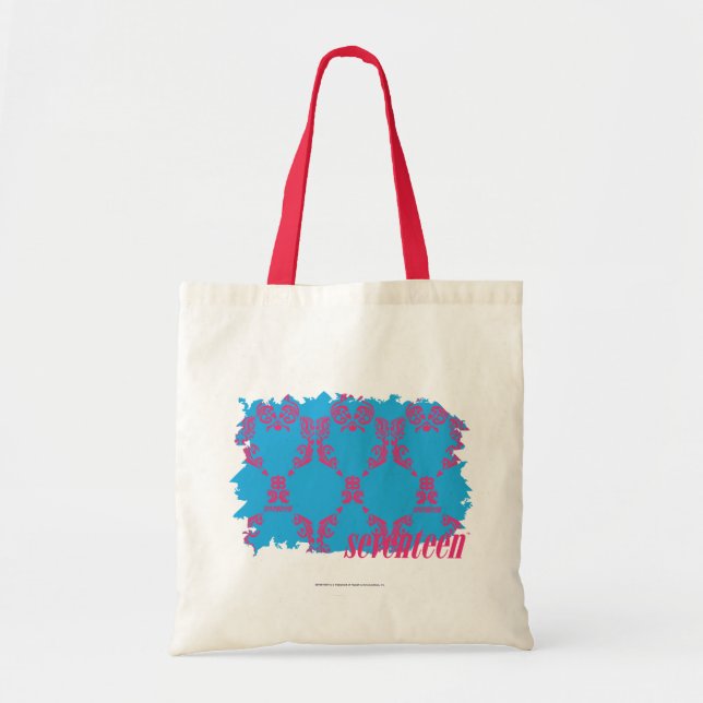 Bolso De Tela Magenta-Aguamarina 4 del damasco (Frente)