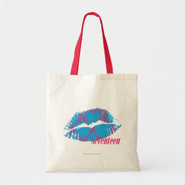 Bolso De Tela Magenta-Aguamarina del damasco (Frente)