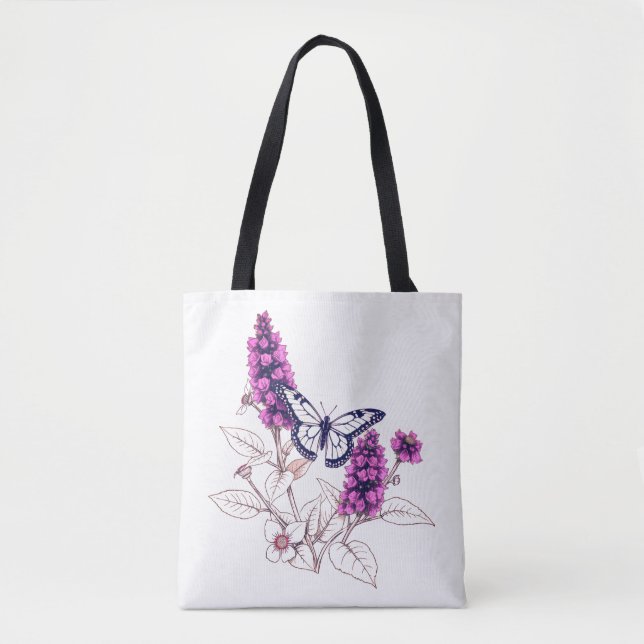 Bolso De Tela Magenta Butterfly Bush (Anverso)