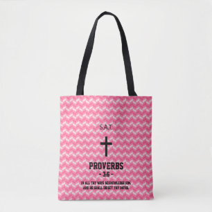 Bolso De Tela Magenta Patrón Zigzag Biblia contra cristiano