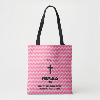 Bolso De Tela Magenta Patrón Zigzag Biblia contra cristiano