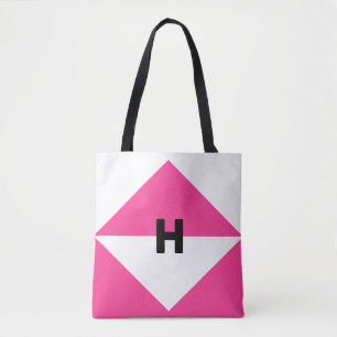Bolso De Tela Magenta y Blanco Modernos