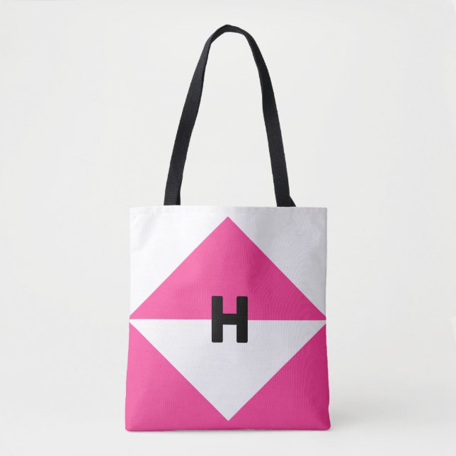 Bolso De Tela Magenta y Blanco Modernos (Anverso)