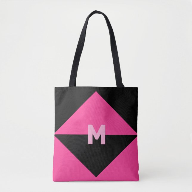 Bolso De Tela Magenta y negro modernos (Anverso)