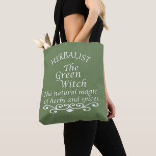 Bolso De Tela Magia de bruja verde herbolaria medicina natural