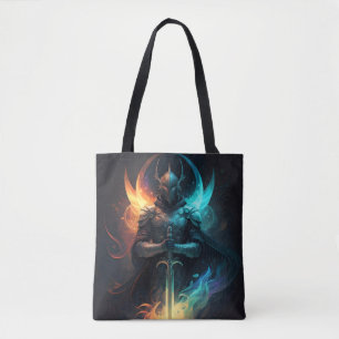 Bolso De Tela Magia Elven: Caballero con espada encantada