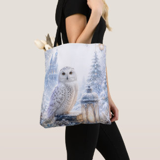 Bolso De Tela Mágica Lechuza de Invierno de Búho Blanco