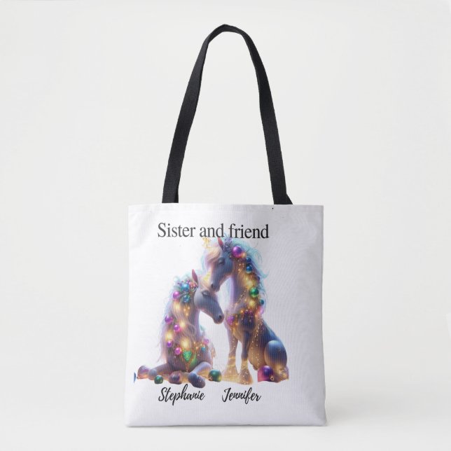 Bolso De Tela Magical Unicorn Sisters de Unicornio (Anverso)