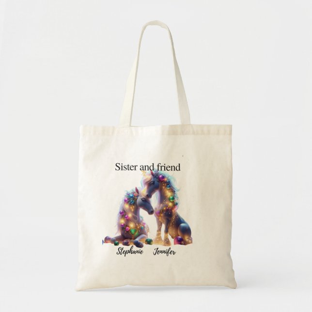 Bolso De Tela Magical Unicorn Sisters de Unicornio (Frente)