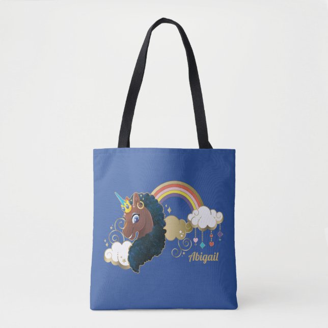 Bolso De Tela Magico diseño de arcoiris y nubes de Unicornio (Anverso)