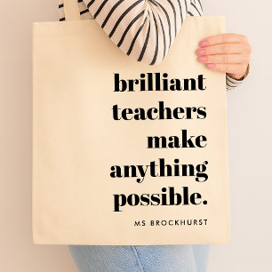 Bolso De Tela Magnífica Apreciación Educadora Cita Arte
