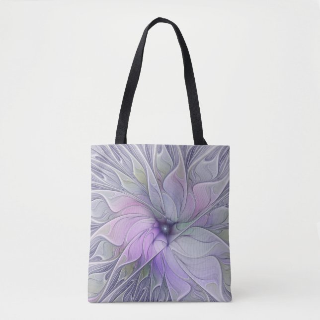 Bolso De Tela Magnífica Belleza Moderna Resumen Flor de Arte Fra (Anverso)