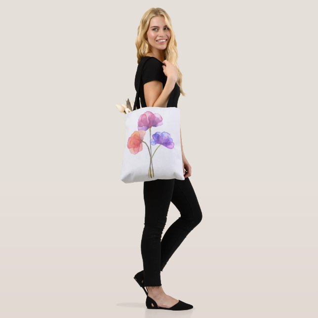 Bolso De Tela Magnífica pintura acuarela de flores (Puesto)