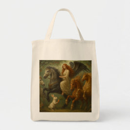 Bolso De Tela Magnificent Horses and Angel Tote Bag